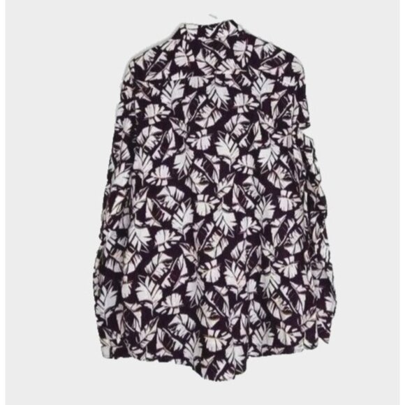 INC International Concepts Button Up Shirt Linen Cotton L Leaf Maroon Casual - Picture 6 of 8